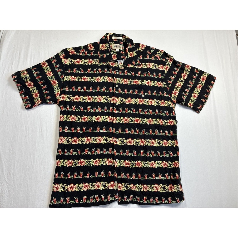 Hawaiian Cocktail Shirt Casual Classics by Lord and Taylor Size Large Hurricanes